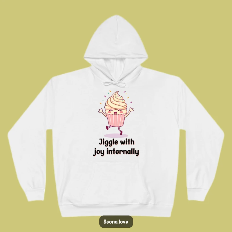 Cozy Funny Cupcake Jig Hoodie: Warm Sprinkle Flying Fun, Ideal Funny Gift!