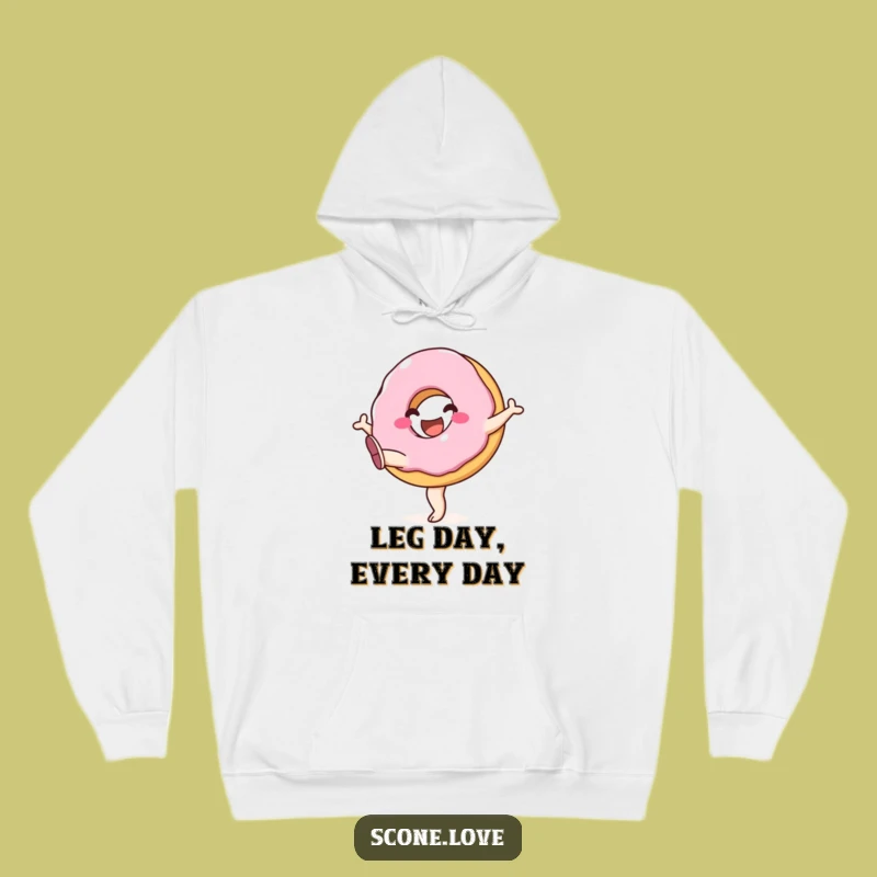 Cozy Funny Donut Kicking Hoodie: Warm Joyful Legs, Ideal Funny Gift!