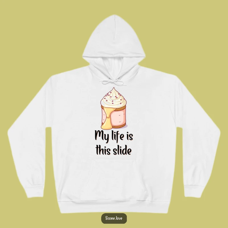 Funny Scone Butter Slide Hoodie - Cozy Baking Mishap Sweatshirt, Perfect Funny Gift