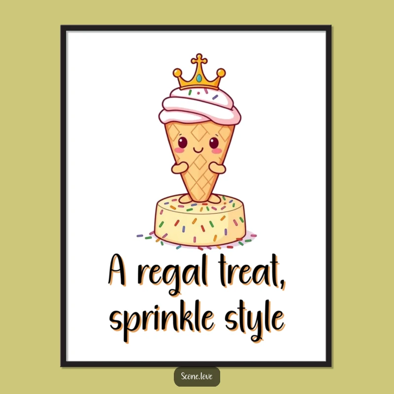 Free Printable Royal Scone Art: Humorous Crowned Treat Decor