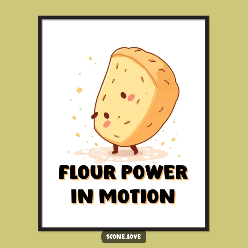 Free Printable Scone Wall Art: Cartwheel Flour Fun Humor Downloadable Art