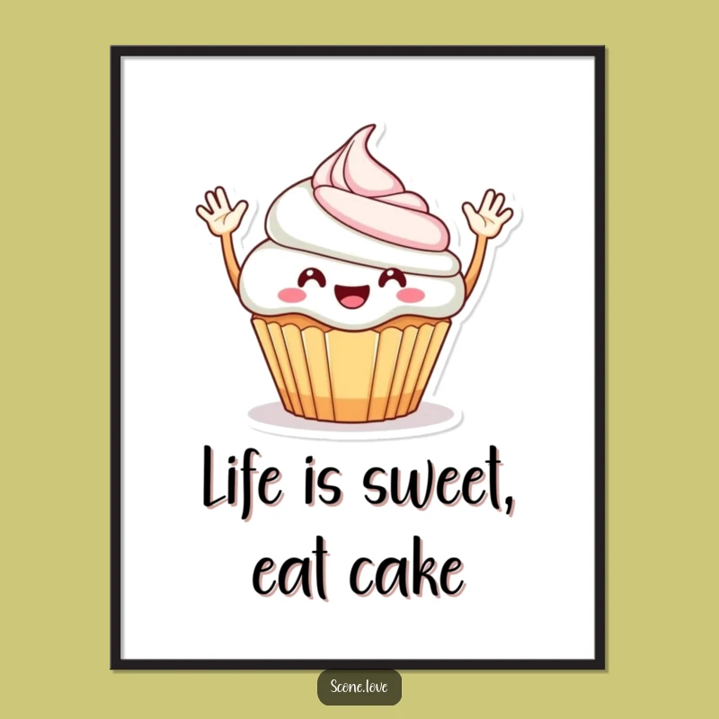 Free Printable Wall Art: Cheerful Cupcake Decor, Whimsical Downloadable Art for Kitchens