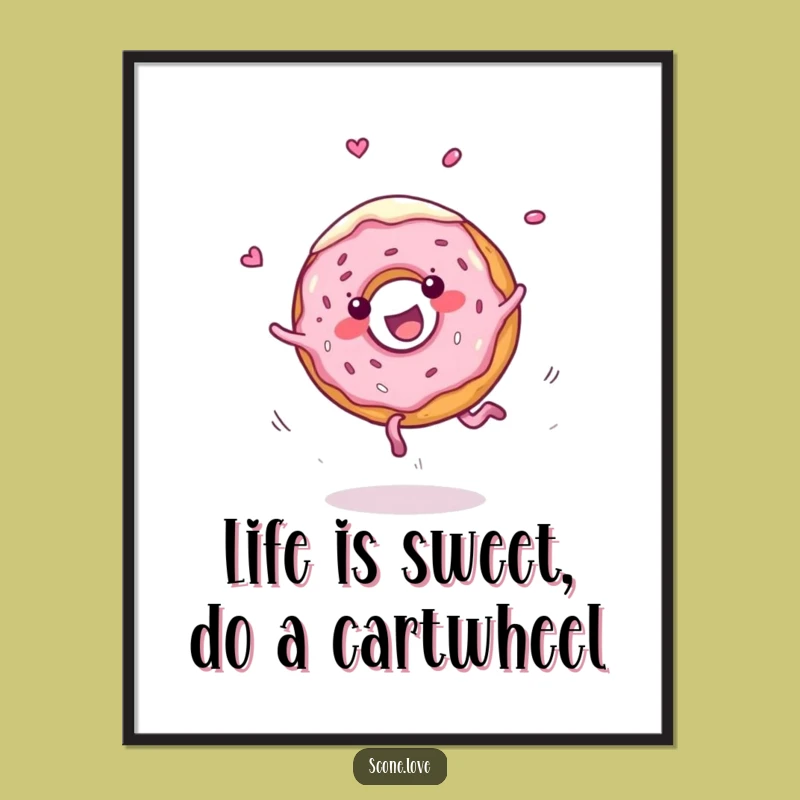 Free Printable Wall Art: Donut Cartwheel - Playful & Sweet Downloadable Decor