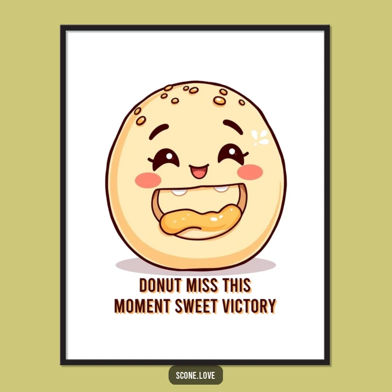 Free Printable Wall Art: Donut Devouring Donut Funny Food Downloadable Decor