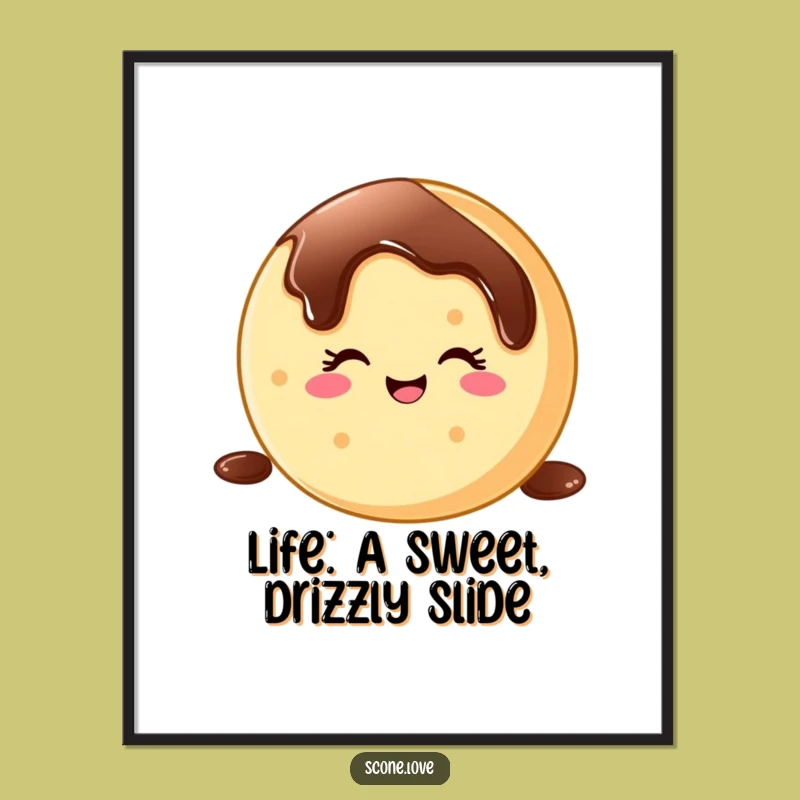 Free Printable Wall Art: Funny Donut Wink Chocolate Drizzle Downloadable Art for Your Kitchen!