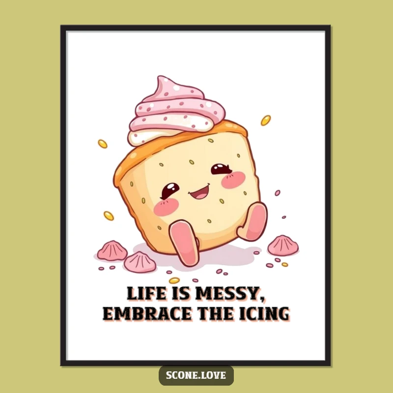 Funny Free Printable Scone Wall Art: Clumsy Scone Decor Downloadable Gift