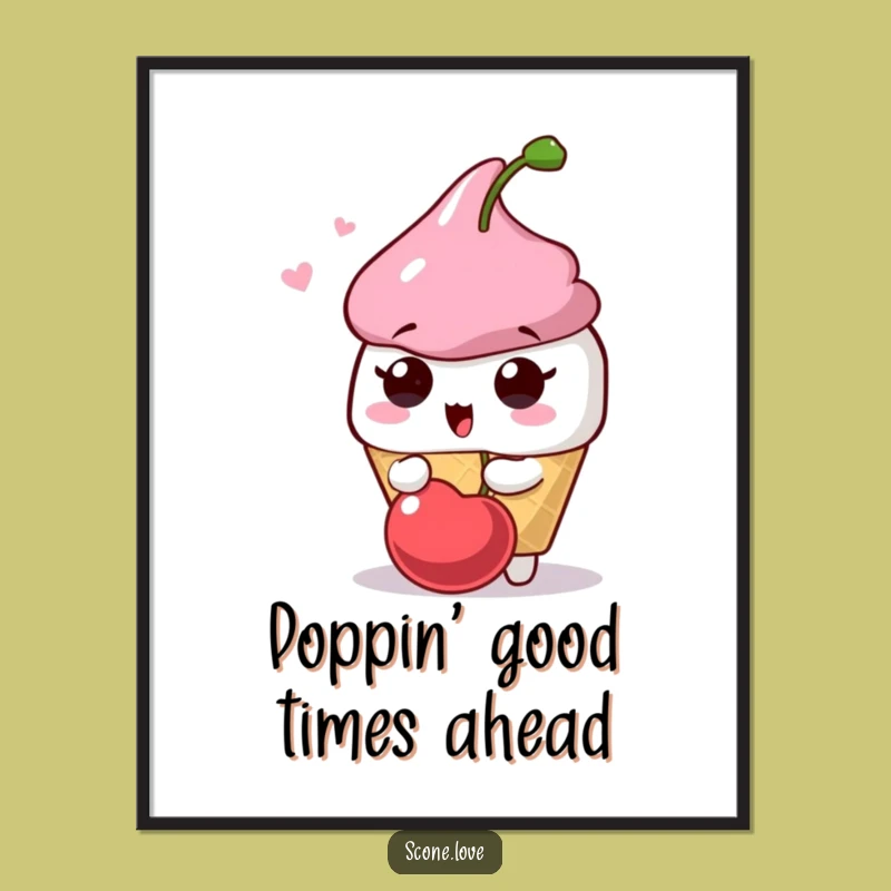Funny Free Printable Surprised Scone Wall Art: Cherry Pop Downloadable Decor