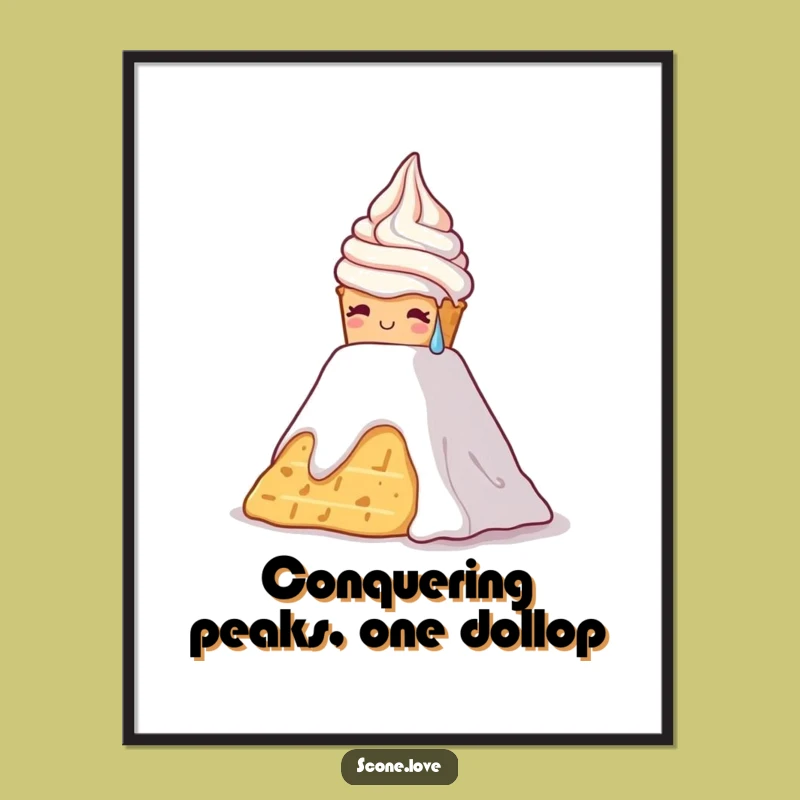 Funny Free Printable Wall Art: Scone Whipped Cream Climb Art, Hilarious Downloadable Decor