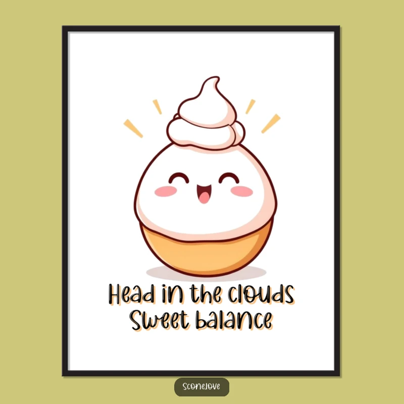 Free Printable Wall Art: Cream Topped Donut Funny Food Downloadable Decor