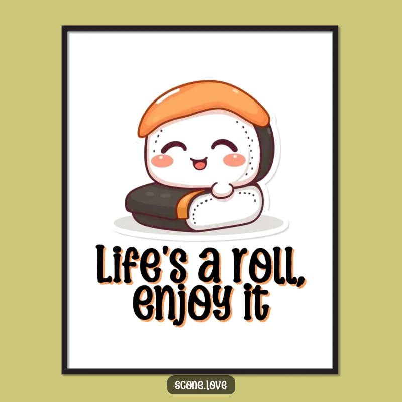 Free Printable Sushi Wall Art: Hilarious Rolling Foodie Decor Downloadable DIY