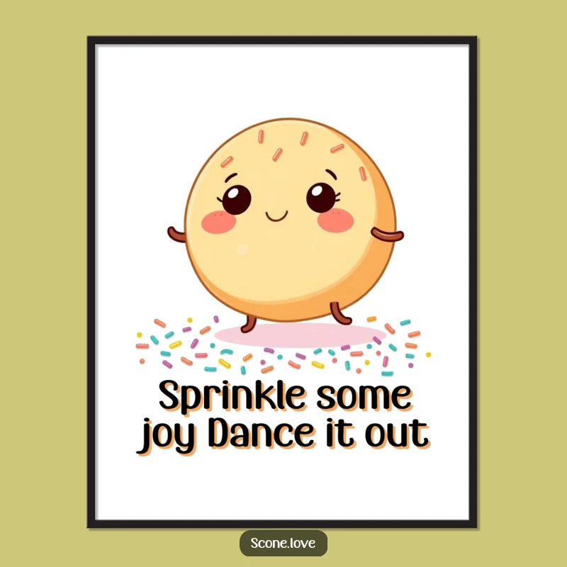 Free Printable Wall Art: Dancing Donut Funny Food Downloadable Decor