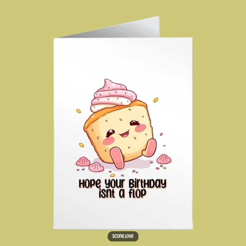 Free Printable Scone Birthday Card: Clumsy Scone Funny Downloadable Gift