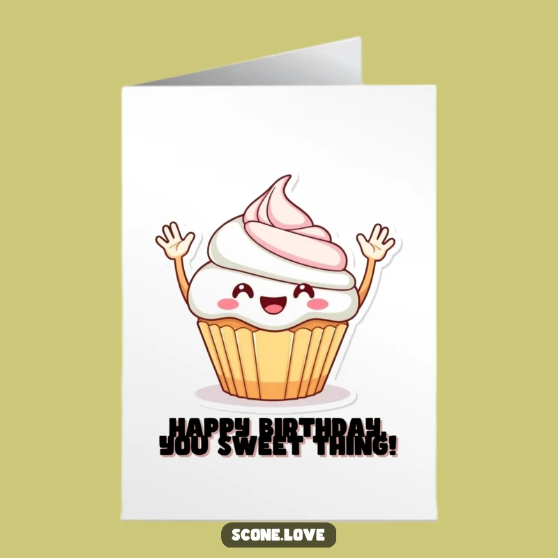 Free Printable Birthday Card: Cheerful Cupcake Wishes, Sweet Downloadable Gift for Celebrations