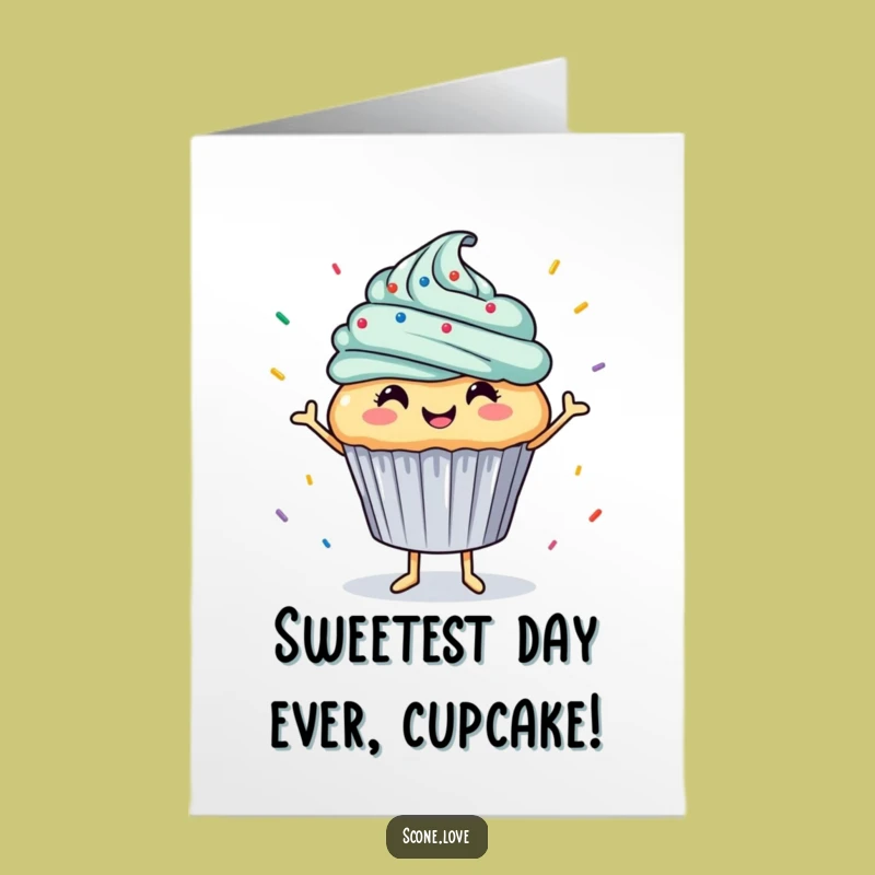Free Printable Birthday Card: Dancing Cupcake - Fun & Festive Downloadable Gift
