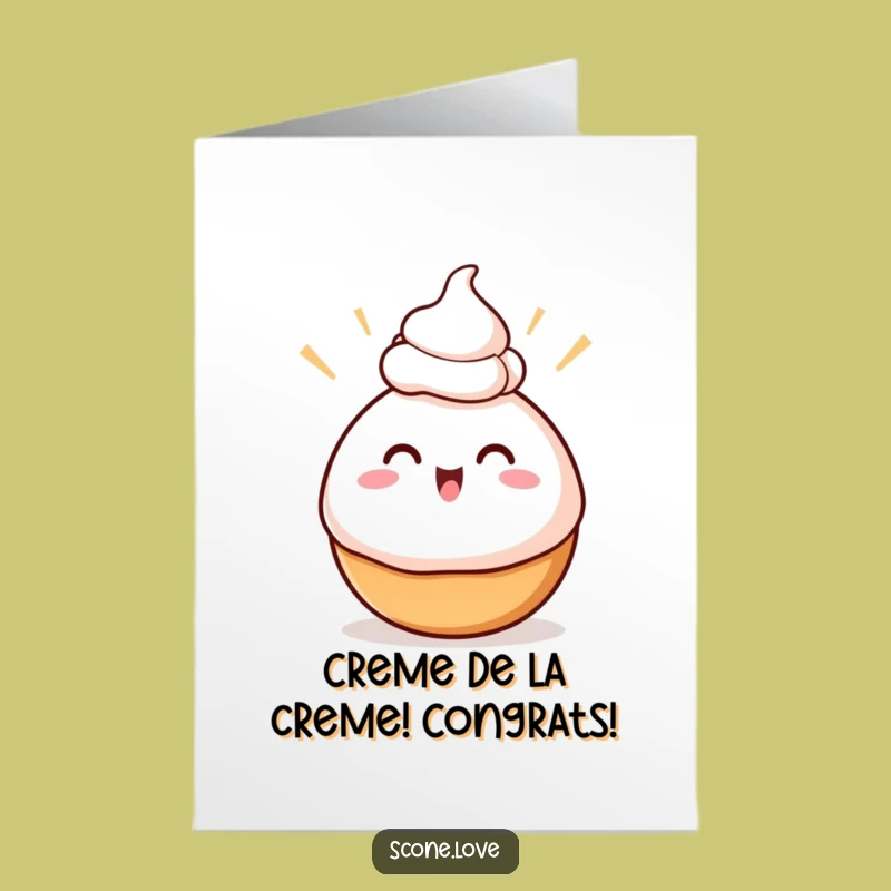 Free Printable Congrats Card: Cream Topped Donut Funny Food Downloadable