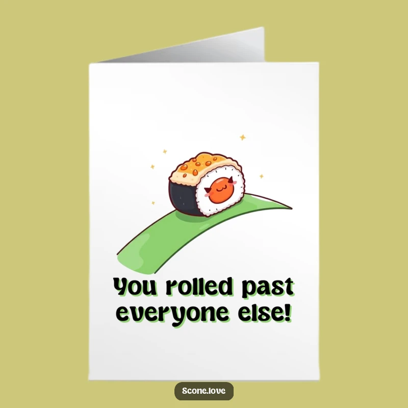 Free Printable Congrats Card: Sushi Roll Success, Joyful Downloadable for Celebrations