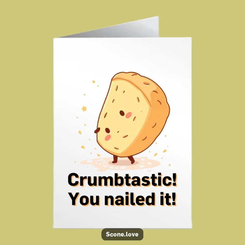 Free Printable Scone Congrats Card: Cartwheel Victory Humor Downloadable