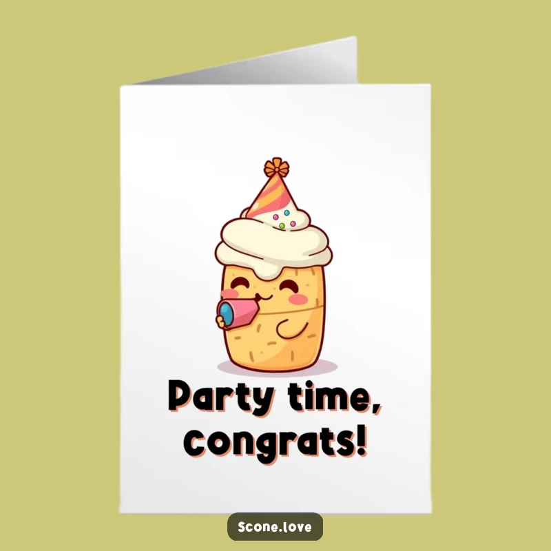 Free Printable Scone Congrats Card: Funny Party Noisemaker Downloadable Gift