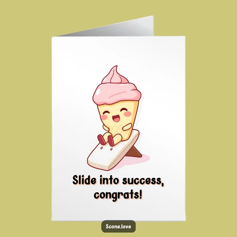Free Printable Scone Congrats Card: Funny Whipped Cream Slide Downloadable Gift