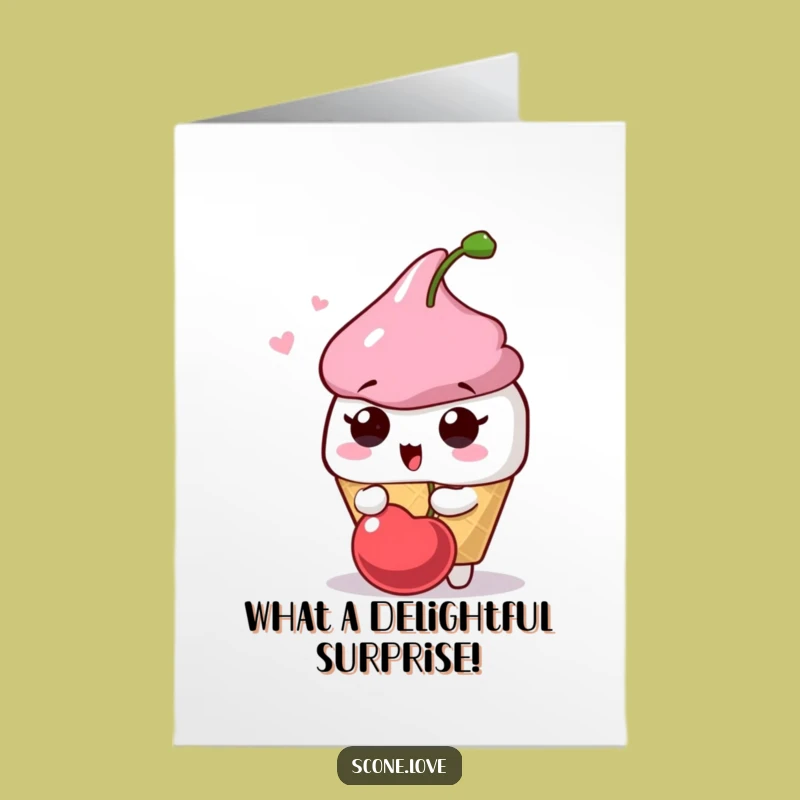 Free Printable Surprised Scone Congratulations Card: Funny Cherry Pop Downloadable