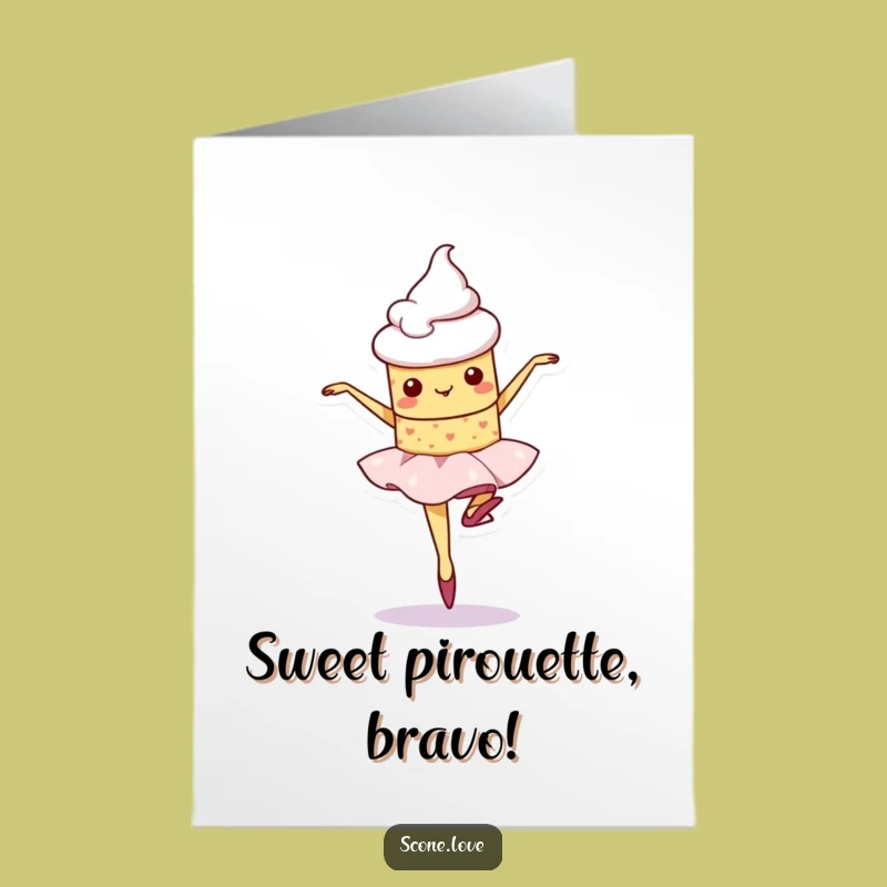 Free Printable Congratulations Card: Funny Scone Ballet Wobble
