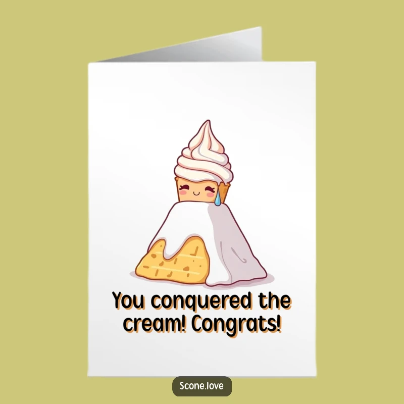 Free Printable Congrats Card: Scone Whipped Cream Climb, Hilarious Achievement Gift