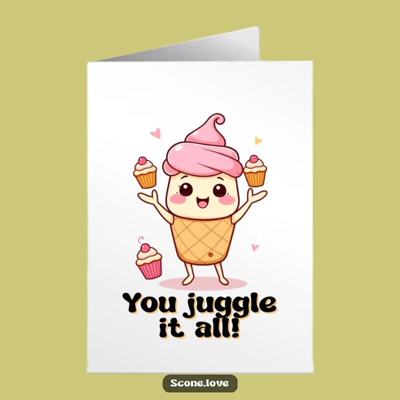 Free Printable Juggling Scone Card: Hilarious Downloadable Gift for a Spectacular Achievement