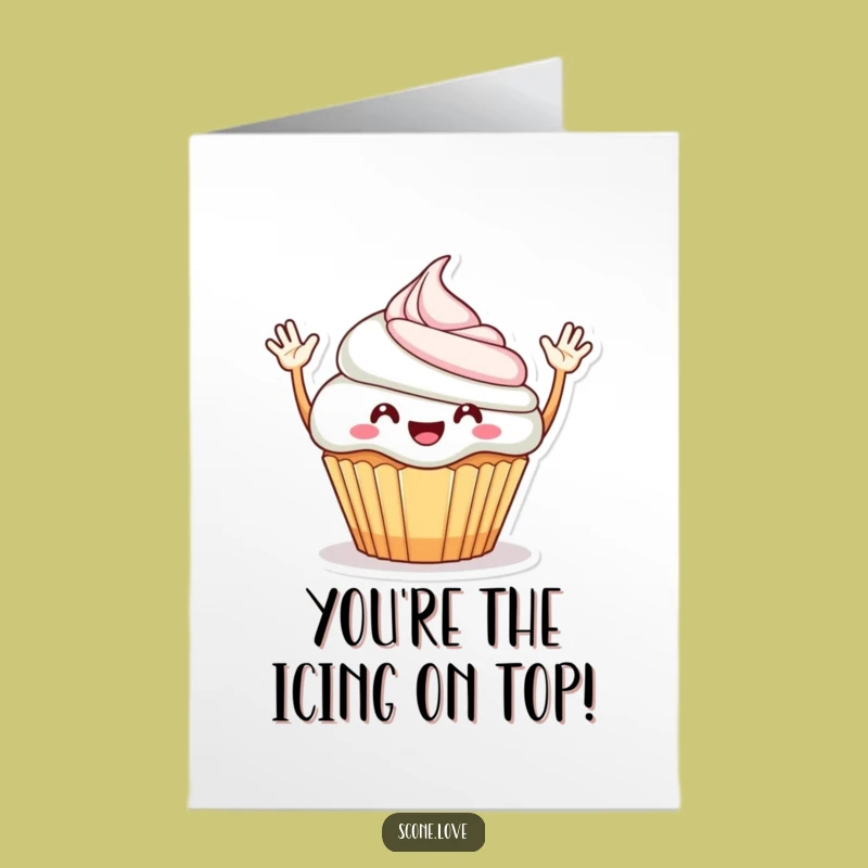 Free Printable Congrats Card: Waving Cupcake Cheer, Joyful Downloadable for Any Occasion