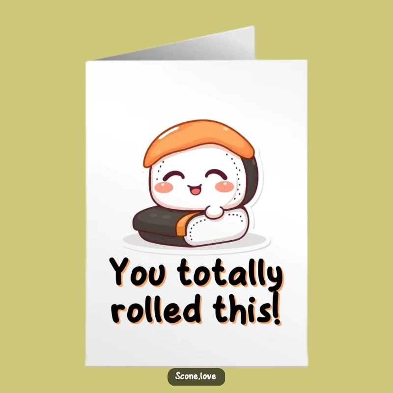 Free Printable Sushi Congrats Card: Funny Rolling Foodie Celebration Downloadable