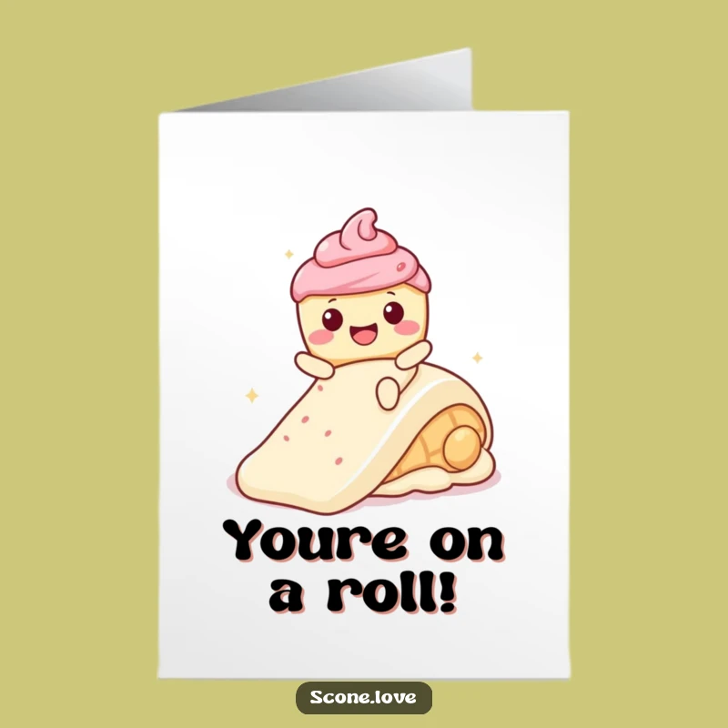 Free Printable Congrats Card: Scone Frosting Slide, Sweet Downloadable Gift for Success