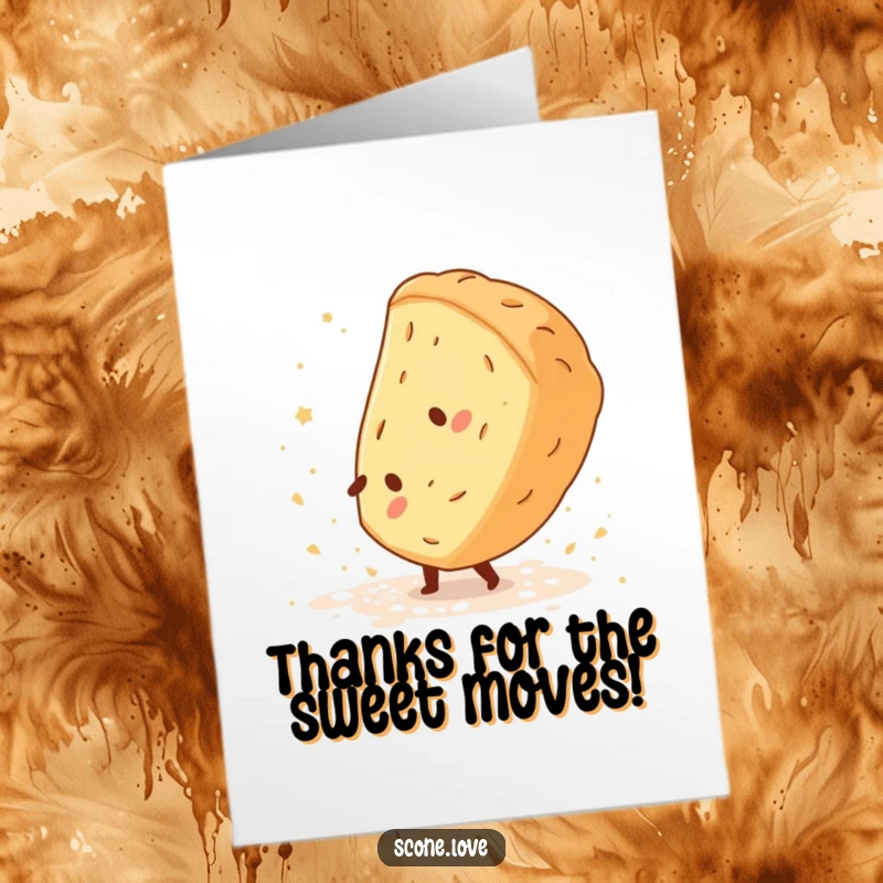 Funny Free Printable Thank You Card: Scone Acrobatics, Cartwheel Flour Trail, Gratitude Humor