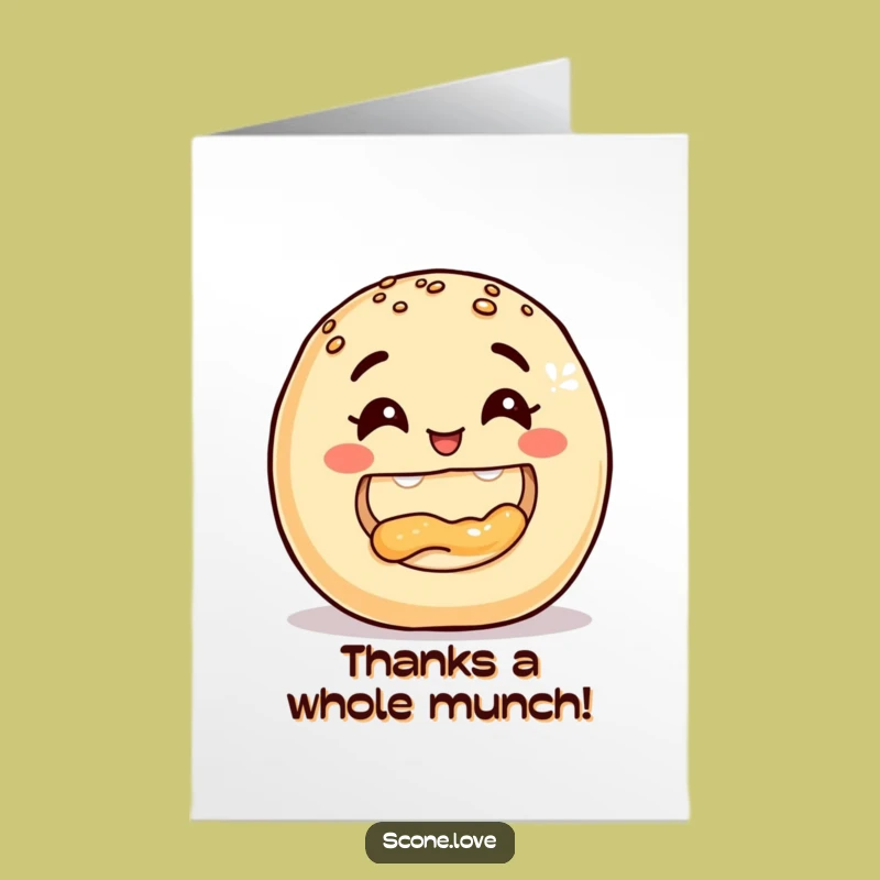 Free Printable Thank You Card: Donut Devouring Donut Funny Food Gift