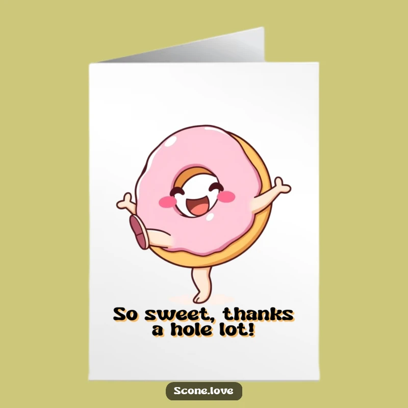 Free Printable Thank You Card: Donut Leg Kicks! Show Thanks with Fun. Download.