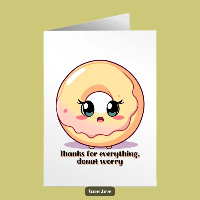 Free Printable Thank You Card: Scone's Shocked Reaction to a Giant Donut, Funny Downloadable Gratitude