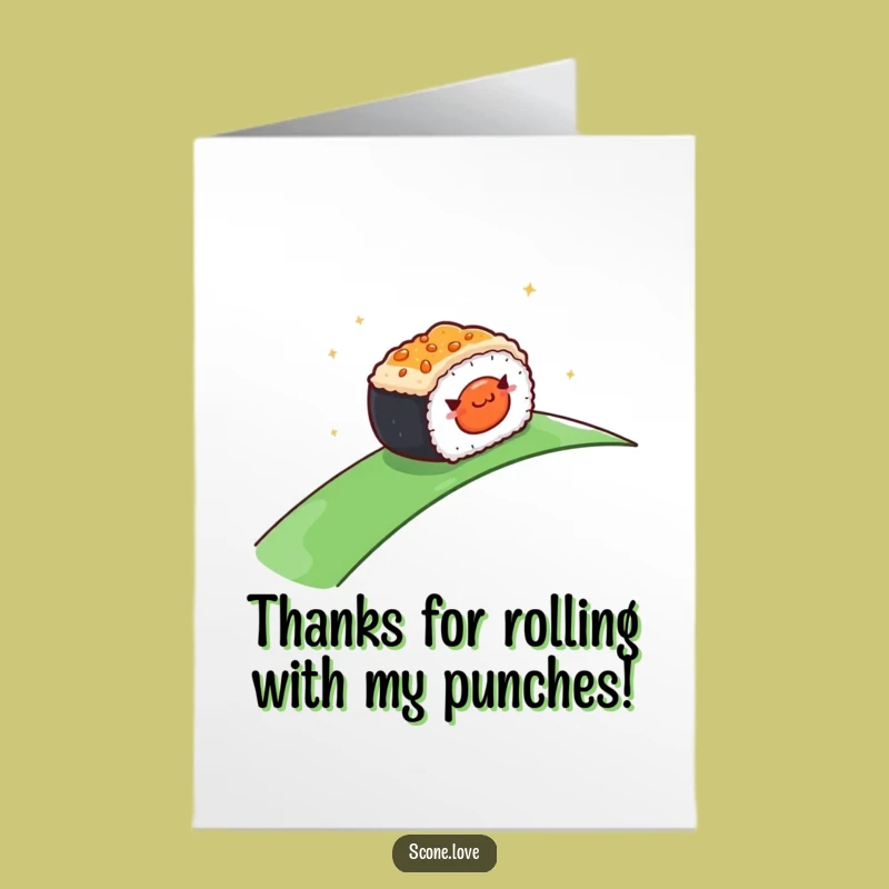Free Printable Thank You Card: Sushi's Rolling Thanks, Express Gratitude with Fun