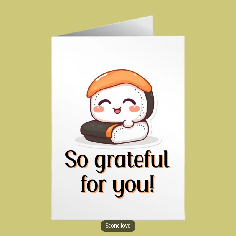 Free Printable Thank You Sushi Card: Rolling with Gratitude Downloadable Gift