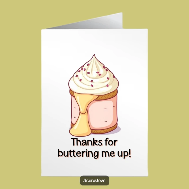 Funny Free Printable Thank You Card: Scone Butter Slide, Hilarious Downloadable Gift
