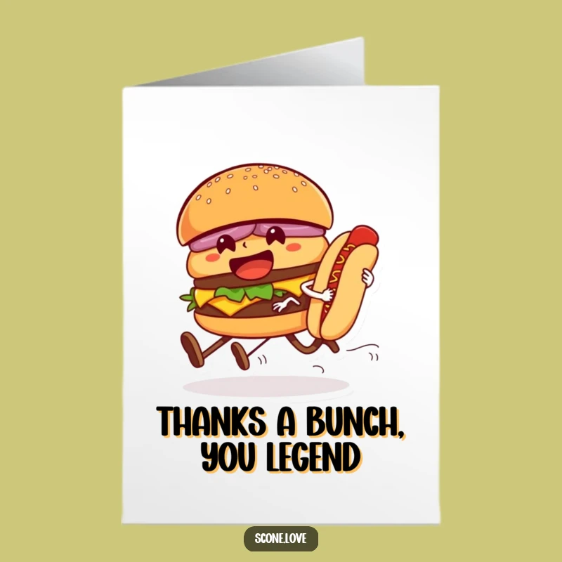 Free Printable Thank You Card: Food Race Gratitude - Funny Downloadable Gift