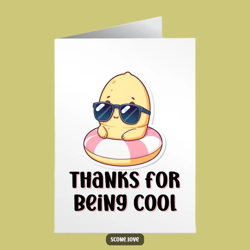 Free Printable Thank You Card: Scone's Cool Thanks on Float, Funny Downloadable Gratitude