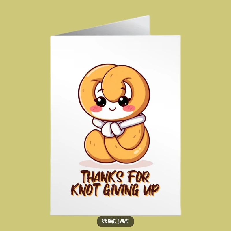 Free Printable Thank You Card: Pretzel's Determined Effort - Funny Downloadable Gift