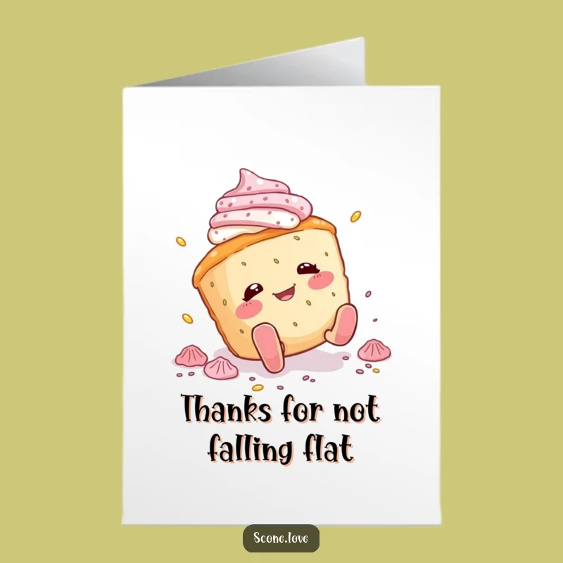 Free Printable Scone Thank You Card: Funny Falling Scone Downloadable Gift