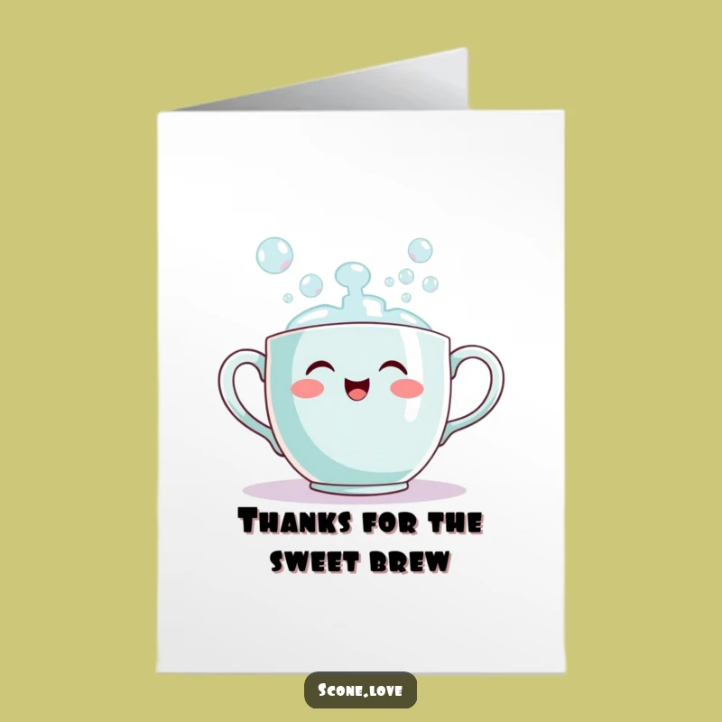 Free Printable Thank You Card: Bubbly Thanks, Cheerful Teacup Downloadable Gift