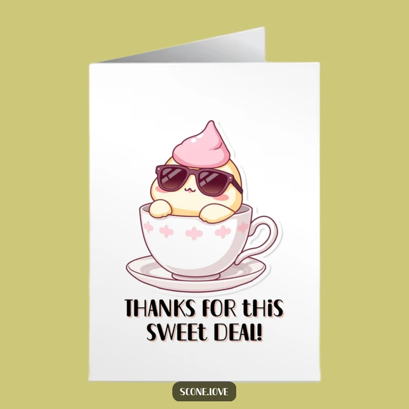 Funny Free Printable Thank You Card: Cool Scone Teacup Thanks, Chill Downloadable Gift