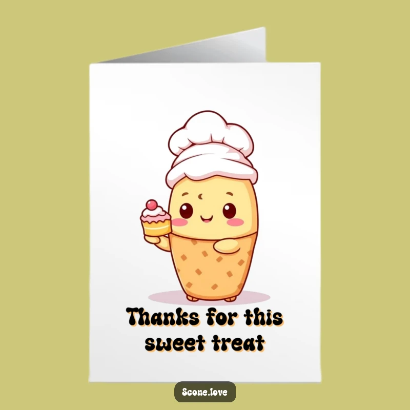 Free Printable Chef Scone Thank You Card: Sweet & Funny Downloadable Gift for a Delicious Thanks