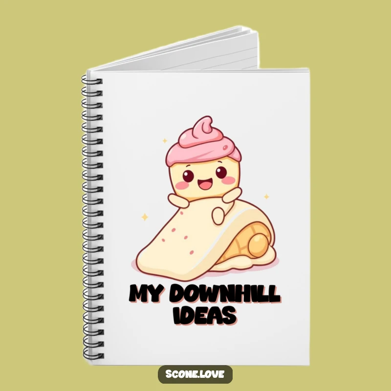 Funny Kawaii Scone Frosting Slide Notebook - Humorous Pastry Journal