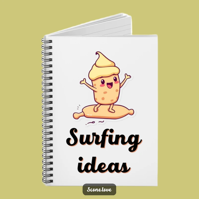 Funny Kawaii Scone Notebook - Rolling Pin Surfer Journal, Hilarious Gift!