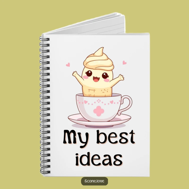 Funny Kawaii Scone Teacup Notebook: Jot Down Sweet Ideas, A Great Scone Gift