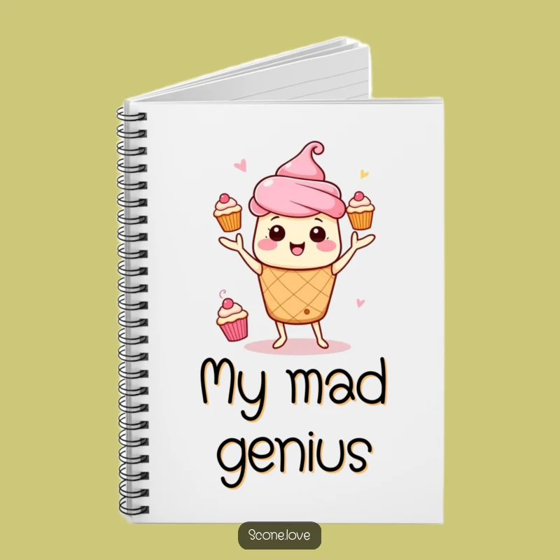 Funny Kawaii Scone Juggling Notebook: Jot Down Energetic Ideas, A Great Baker Gift