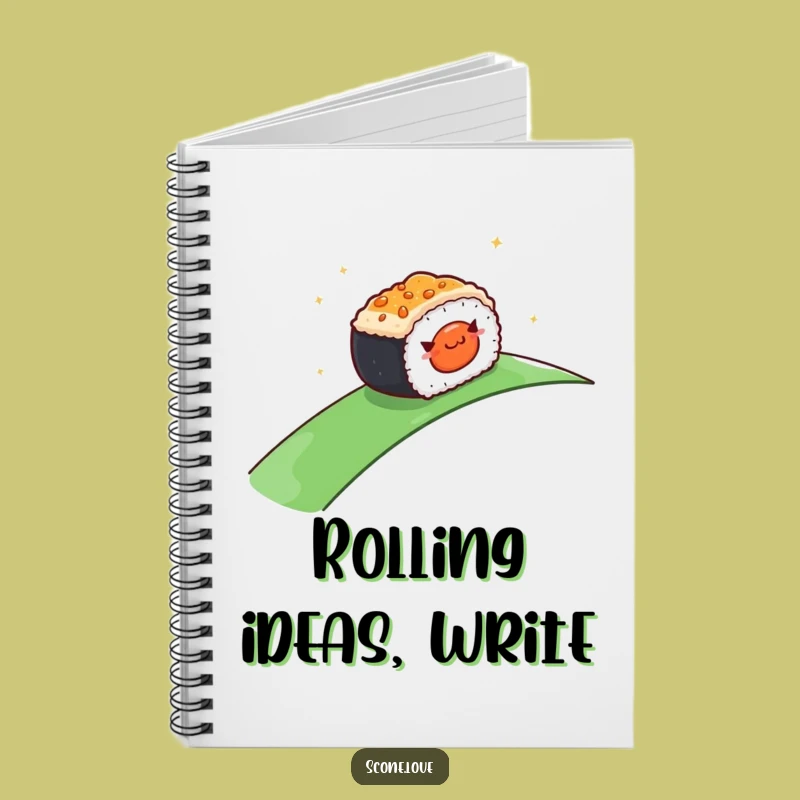 Funny Rolling Sushi Notebook: Jot Down Smooth Ideas, Ideal Funny Gift for Foodies!