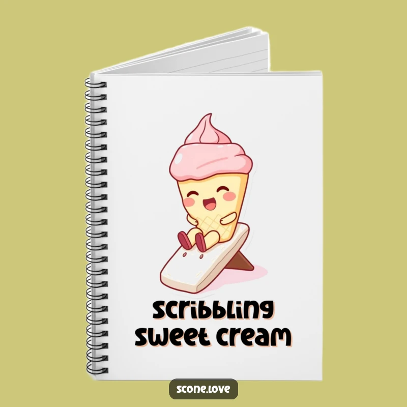 Funny Scone Whipped Cream Slide Notebook: Sweet Notes Funny Gift